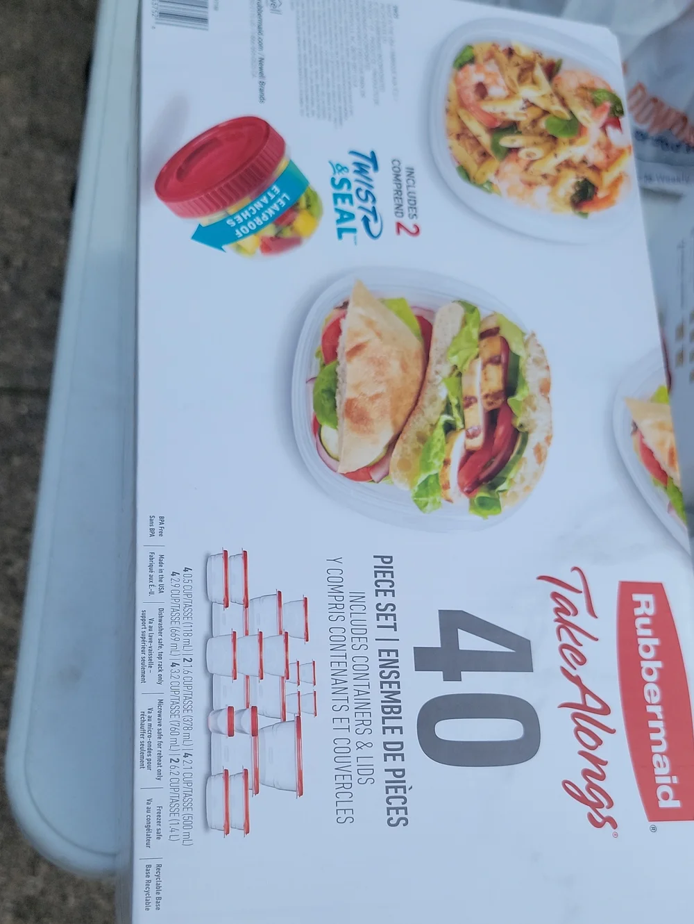 Rubbermaid Take-Alongs 40-Piece Food Storage Set with Red Lids